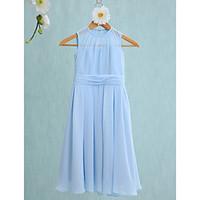 lan ting bride knee length chiffon junior bridesmaid dress sheath colu ...