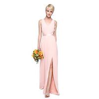 lan ting bride floor length v neck bridesmaid dress elegant sleeveless ...