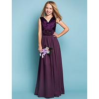 lan ting bride floor length chiffon stretch satin junior bridesmaid dr ...