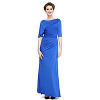 LAN TING BRIDE Sheath / Column Mother of the Bride Dress - Elegant Ankle-length Half Sleeve Jersey with Side Draping