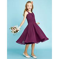 lan ting bride knee length chiffon junior bridesmaid dress a line stra ...