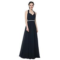 LAN TING BRIDE Floor-length Halter Bridesmaid Dress - Elegant Sleeveless Chiffon