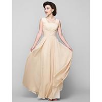 LAN TING BRIDE A-line Mother of the Bride Dress - Open Back Floor-length Sleeveless Chiffon with Beading