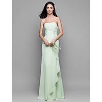 lan ting bride floor length chiffon bridesmaid dress sheath column str ...