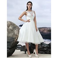 lan ting bride a line wedding dress little white dress knee length jew ...