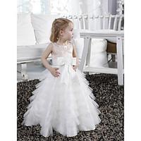 lan ting bride a line princess floor length flower girl dress satin tu ...