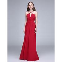 LAN TING BRIDE Floor-length Spaghetti Straps Bridesmaid Dress - Open Back Sleeveless Chiffon