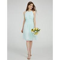 LAN TING BRIDE Knee-length Jewel Bridesmaid Dress - Beautiful Back Sleeveless Chiffon