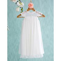 LAN TING BRIDE A-line Short / Mini Flower Girl Dress - Chiffon Jewel with Lace Pleats