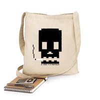 large skull bag pixelated