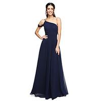 lan ting bride floor length one shoulder bridesmaid dress elegant slee ...