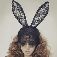 lace rabbit bunny ears veil headbands mask hair accessories