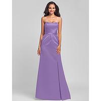 LAN TING BRIDE Sweep / Brush Train Strapless Sweetheart Bridesmaid Dress - Lace-up Sleeveless Satin