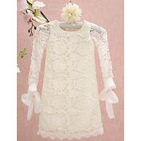 LAN TING BRIDE Sheath / Column Knee-length Flower Girl Dress - Lace Jewel with Lace