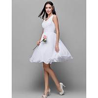 LAN TING BRIDE Knee-length Scoop Bridesmaid Dress - Short Sleeveless Chiffon