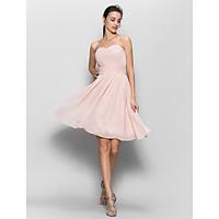 LAN TING BRIDE Knee-length Chiffon Bridesmaid Dress - A-line Sweetheart with Criss Cross