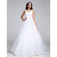 LAN TING BRIDE A-line Wedding Dress Simply Sublime Floor-length Square Organza with Appliques