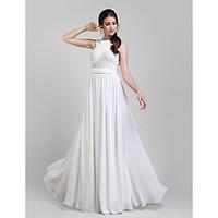 LAN TING BRIDE Floor-length Georgette Convertible Dress Bridesmaid Dress - A-line Plus Size / Petite