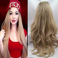 Lace Synthetic Hair Wigs/Ombre Lace Front Wigs Body Wave Two Tone #1b/27 Blonde Synthetic Lace Wigs