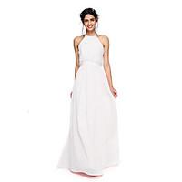 LAN TING BRIDE Floor-length Halter Bridesmaid Dress - Elegant Sleeveless Chiffon