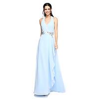 lan ting bride floor length halter bridesmaid dress elegant sleeveless ...