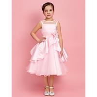 lan ting bride a line ball gown princess tea length flower girl dress  ...