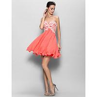 lan ting bride short mini chiffon bridesmaid dress a line sweetheart w ...