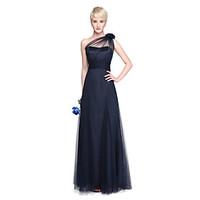 lan ting bride floor length one shoulder bridesmaid dress see through  ...