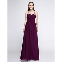 LAN TING BRIDE Floor-length Spaghetti Straps Bridesmaid Dress - Elegant Sleeveless Chiffon