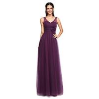 lan ting bride floor length v neck bridesmaid dress elegant sleeveless ...