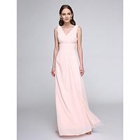 lan ting bride floor length v neck bridesmaid dress elegant sleeveless ...