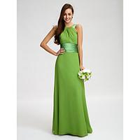 LAN TING BRIDE Floor-length Straps Bridesmaid Dress - Lace-up Sleeveless Chiffon