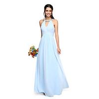 LAN TING BRIDE Floor-length Jewel Bridesmaid Dress - Elegant Sleeveless Georgette