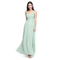 LAN TING BRIDE Floor-length Straps Bridesmaid Dress - Elegant Sleeveless Chiffon