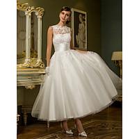 lan ting bride princess wedding dress reception see through ankle leng ...