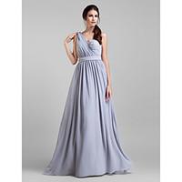 LAN TING BRIDE Bridesmaid Dress Floor-length Georgette Convertible Dress- A-line Plus Size / Petite