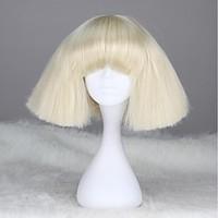 Lady Gaga Style Capless Fashion Short Straight Blonde Synthetic Wig