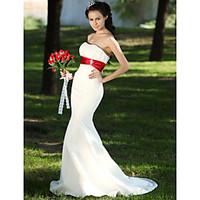 LAN TING BRIDE Trumpet / Mermaid Wedding Dress - Classic Timeless Chic Modern Wedding Dress in Color Sweep / Brush Train Strapless