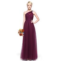 lan ting bride floor length one shoulder bridesmaid dress elegant slee ...