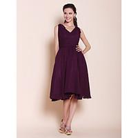 lan ting bride knee length chiffon bridesmaid dress a line princess v  ...