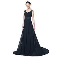 LAN TING BRIDE Floor-length Straps Bridesmaid Dress - Elegant Sleeveless Chiffon