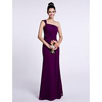 lan ting bride floor length one shoulder bridesmaid dress elegant slee ...