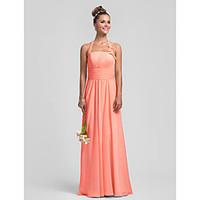 LAN TING BRIDE Floor-length Halter Bridesmaid Dress - Mini Me Sleeveless Chiffon