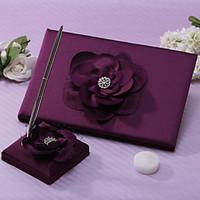 Lalic Wedding Guest Book And Pen Set With Flower Sign In Book
