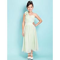 lan ting bride tea length satin chiffon junior bridesmaid dress a line ...