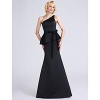 lan ting bride floor length one shoulder bridesmaid dress little black ...