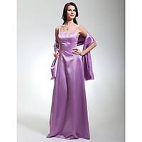 lan ting bride floor length satin bridesmaid dress sheath column spagh ...