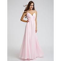 LAN TING BRIDE Knee-length Chiffon Bridesmaid Dress - A-line Spaghetti Straps with Side Draping / Criss Cross