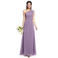 LAN TING BRIDE Floor-length One Shoulder Bridesmaid Dress - Elegant Sleeveless Chiffon