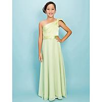 lan ting bride floor length chiffon stretch satin junior bridesmaid dr ...